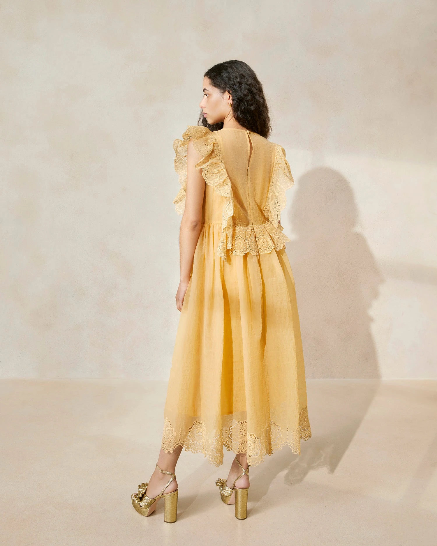 Loeffler Randall Naomi Dune Embroidered Scalloped Dress 3 Loeffler Randall Naomi Dune Embroidered Scalloped Dress - Image 3