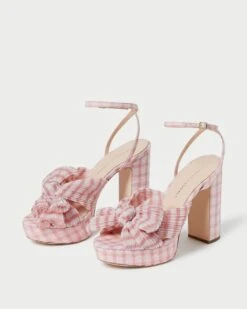 Loeffler Randall Natalia Pink Gingham Bow Heel 8 Loeffler Randall Natalia Pink Gingham Bow Heel -Loeffler Randall NATALIA PLFA PKGI 4