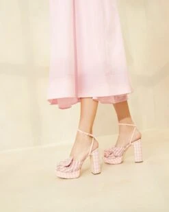 Loeffler Randall Natalia Pink Gingham Bow Heel -Loeffler Randall NATALIA PLFA SPKGI 016copy 1