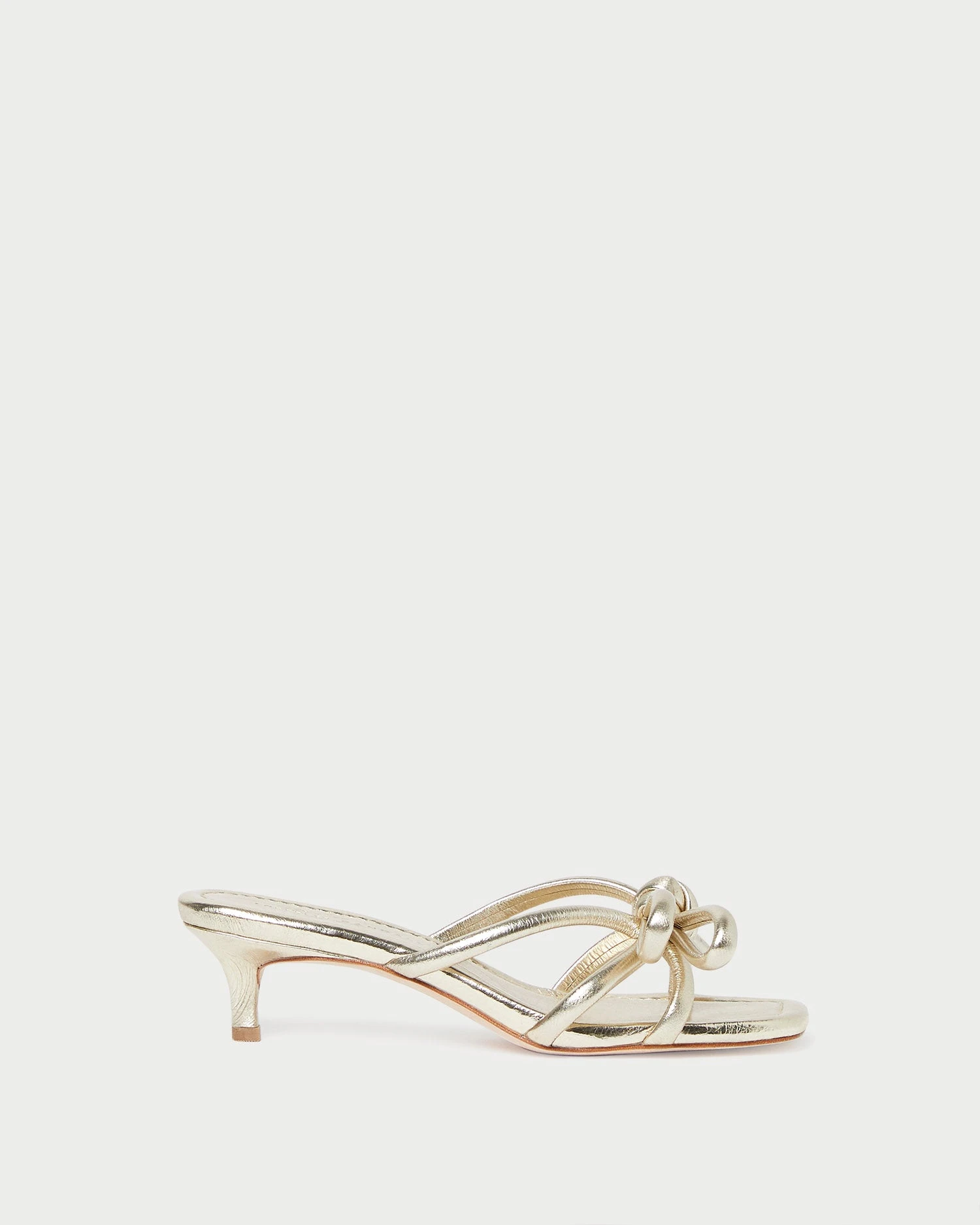 Loeffler Randall Neely Champagne Bow Kitten-Heel Sandal 2 Loeffler Randall Neely Champagne Bow Kitten-Heel Sandal - Image 2