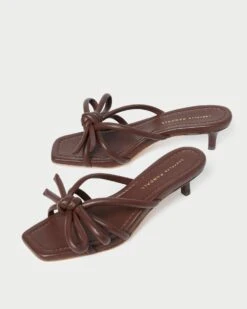 Loeffler Randall Neely Chocolate Bow Kitten-Heel Sandal 7 Loeffler Randall Neely Chocolate Bow Kitten-Heel Sandal -Loeffler Randall NELLY N CHOCO 3