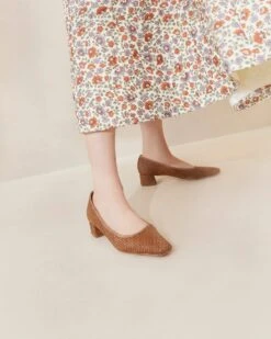 Loeffler Randall Nerine Brown Mid-Heel Pump 9 Loeffler Randall Nerine Brown Mid-Heel Pump -Loeffler Randall NERINE R BROWN 006copy