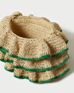 Loeffler Randall Odette Natural/Green Ruffle Clutch 8 Loeffler Randall Odette Natural/Green Ruffle Clutch -Loeffler Randall ODETTE R NATBN 4