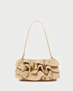 Loeffler Randall Odette Natural Ruffle Clutch