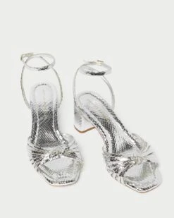 Loeffler Randall Olivia Silver Knot Mid-Heel 7 Loeffler Randall Olivia Silver Knot Mid-Heel -Loeffler Randall OLIVIA EMSK SILVER 3