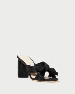 Loeffler Randall Penny Black Pleated Bow Heel