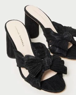 Loeffler Randall Penny Black Pleated Bow Heel -Loeffler Randall PENNY PLFA BLACK 3