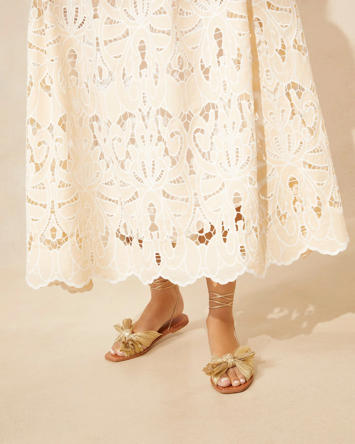 Loeffler Randall Peony Gold Pleated Bow Slide 5 Loeffler Randall Peony Gold Pleated Bow Slide - Image 5