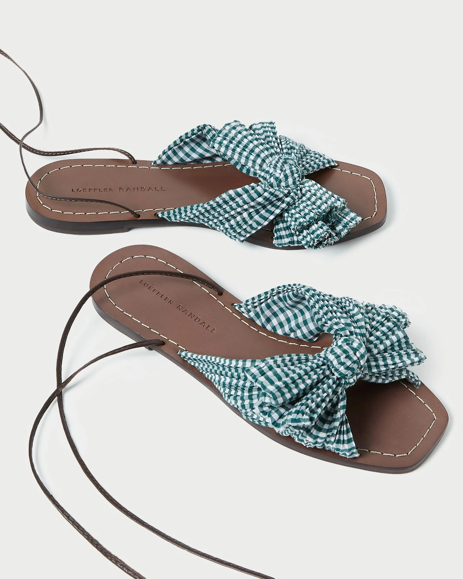 Loeffler Randall Peony Green Gingham Bow Slide 4 Loeffler Randall Peony Green Gingham Bow Slide - Image 4