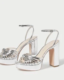 Loeffler Randall Rivka Silver Knot Platform Sandal 7 Loeffler Randall Rivka Silver Knot Platform Sandal -Loeffler Randall RIVKA EMSK SILVER 3