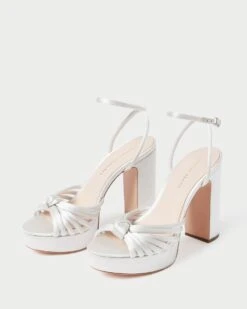 Loeffler Randall Rivka Cream Knot Platform Sandal -Loeffler Randall RIVKA SATN CREAM 3