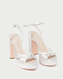 Loeffler Randall Rivka Cream Knot Platform Sandal -Loeffler Randall RIVKA SATN CREAM 4 1