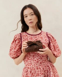 Loeffler Randall Rochelle Mocha Mini Bow Clutch -Loeffler Randall ROCHELLE PLA MOCHA 004copy