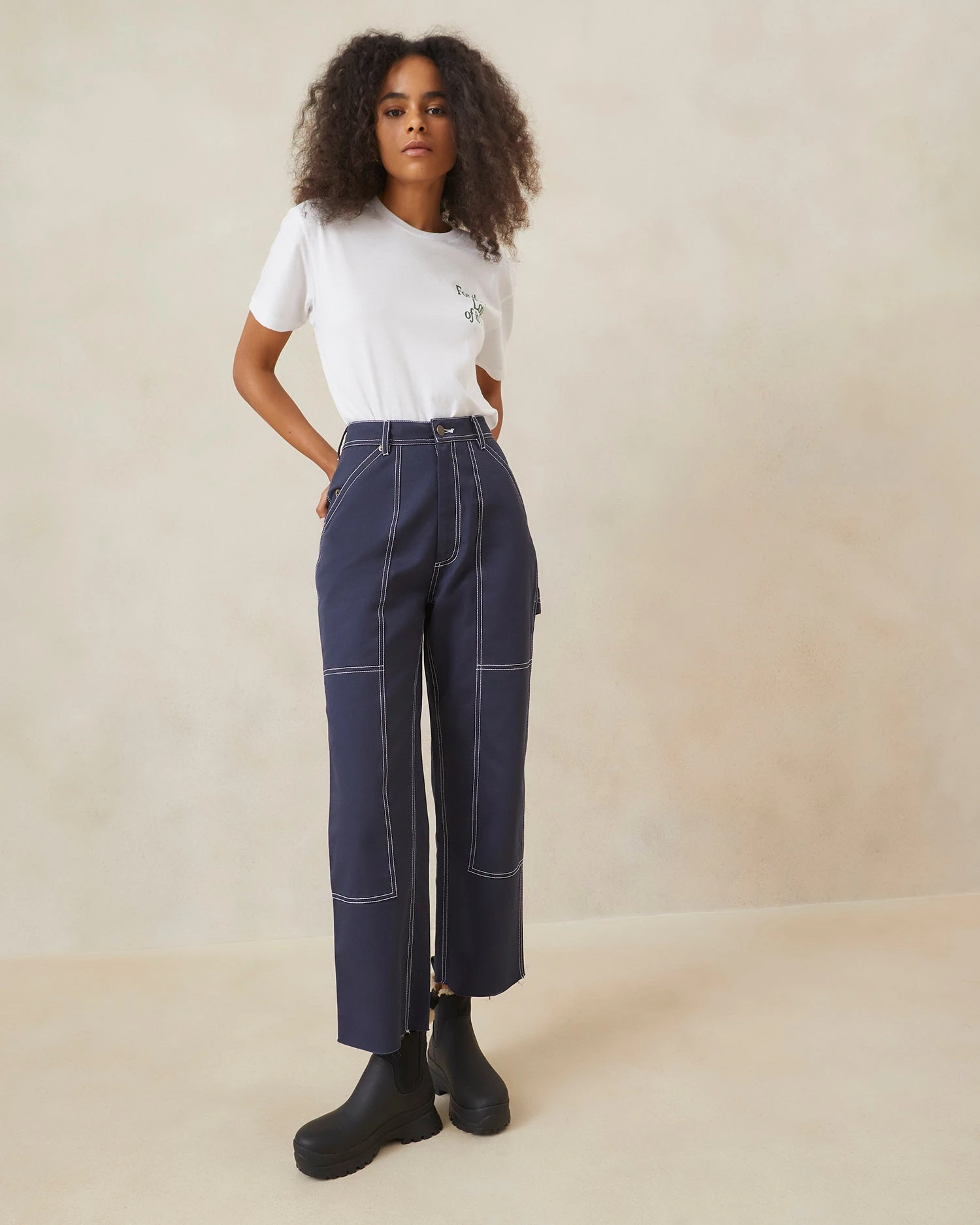 Loeffler Randall Roy Navy Carpenter Pant 1 Loeffler Randall Roy Navy Carpenter Pant