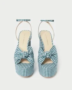 Loeffler Randall Roz Green Gingham Knot Platform 7 Loeffler Randall Roz Green Gingham Knot Platform -Loeffler Randall ROZ CTN MGRGI 3 1
