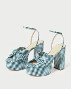 Loeffler Randall Roz Green Gingham Knot Platform 8 Loeffler Randall Roz Green Gingham Knot Platform -Loeffler Randall ROZ CTN MGRGI 4