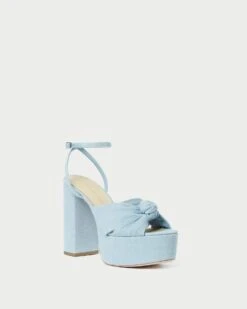 Loeffler Randall Roz Light Denim Knot Platform
