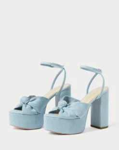 Loeffler Randall Roz Light Denim Knot Platform -Loeffler Randall ROZ DEN LTDEN 4 1
