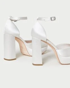 Loeffler Randall Selina Cream Closed-Toe Platform -Loeffler Randall SELINA SATN CREAM 4