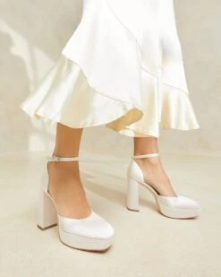 Loeffler Randall Selina Cream Closed-Toe Platform -Loeffler Randall SELINA SATN CREAM 5 c2dbd51c 91fe 4d8b bb3c 5b8f64c5011d