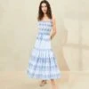 Loeffler Randall Shireen Blue Stripe Broderie Skirt