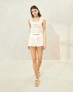 Loeffler Randall Sigrid Natural Crocheted Shorts 5 Loeffler Randall Sigrid Natural Crocheted Shorts -Loeffler Randall SIGRID CR NATRL 003copy2