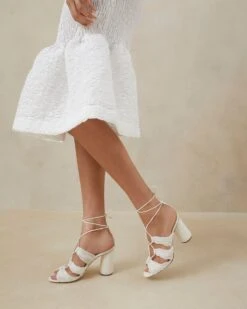 Loeffler Randall Teresa Pearl Pleated Lace-Up Sandal -Loeffler Randall TERESA PLFV PEARL 5 1