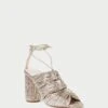 Loeffler Randall Teresa Champagne Pleated Lace-Up Sandal