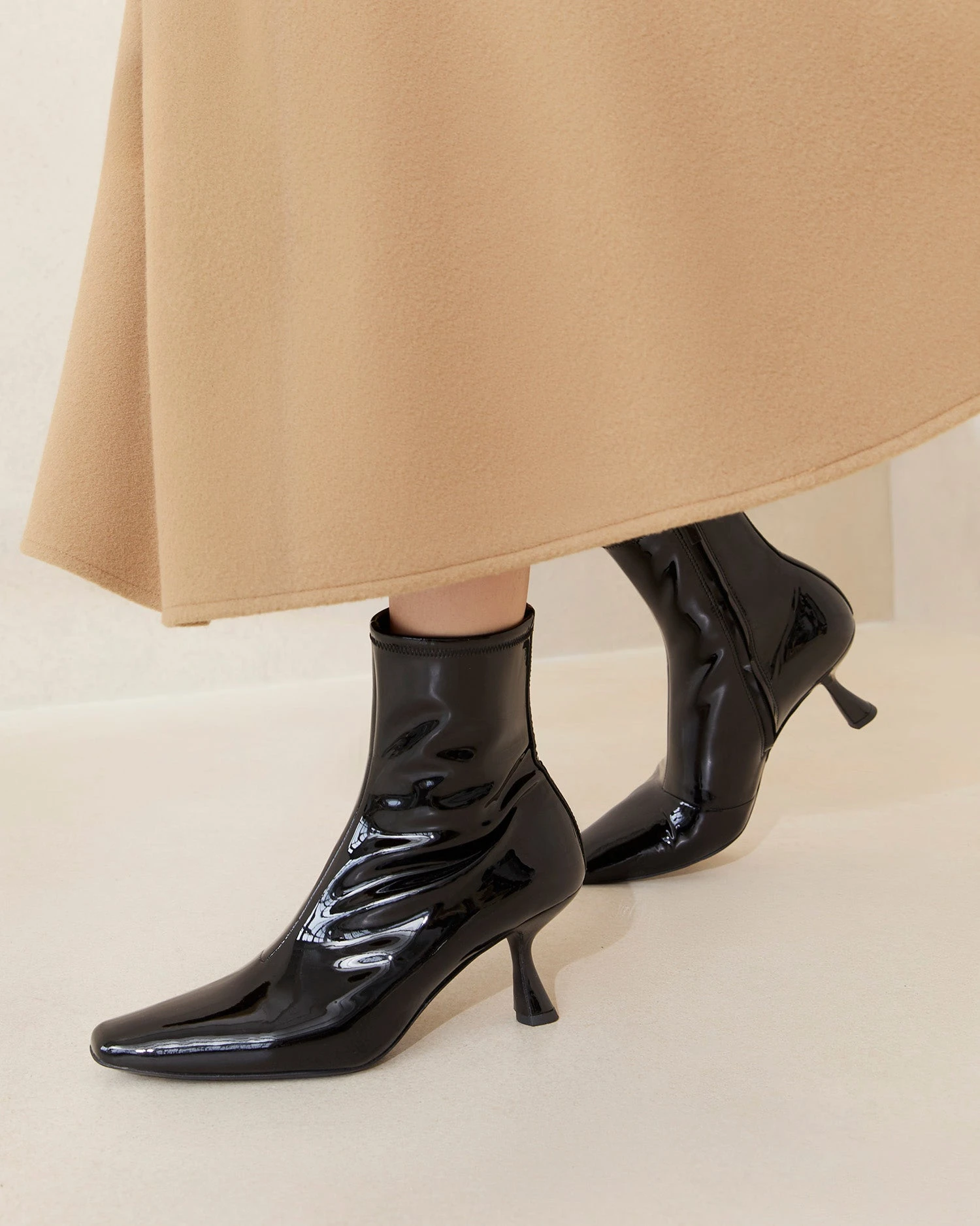 Loeffler Randall Thandy Black Leather Curved Bootie 5 Loeffler Randall Thandy Black Leather Curved Bootie - Image 5