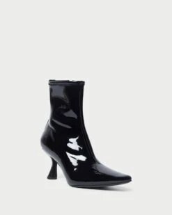 Loeffler Randall Thandy Black Leather Curved Bootie