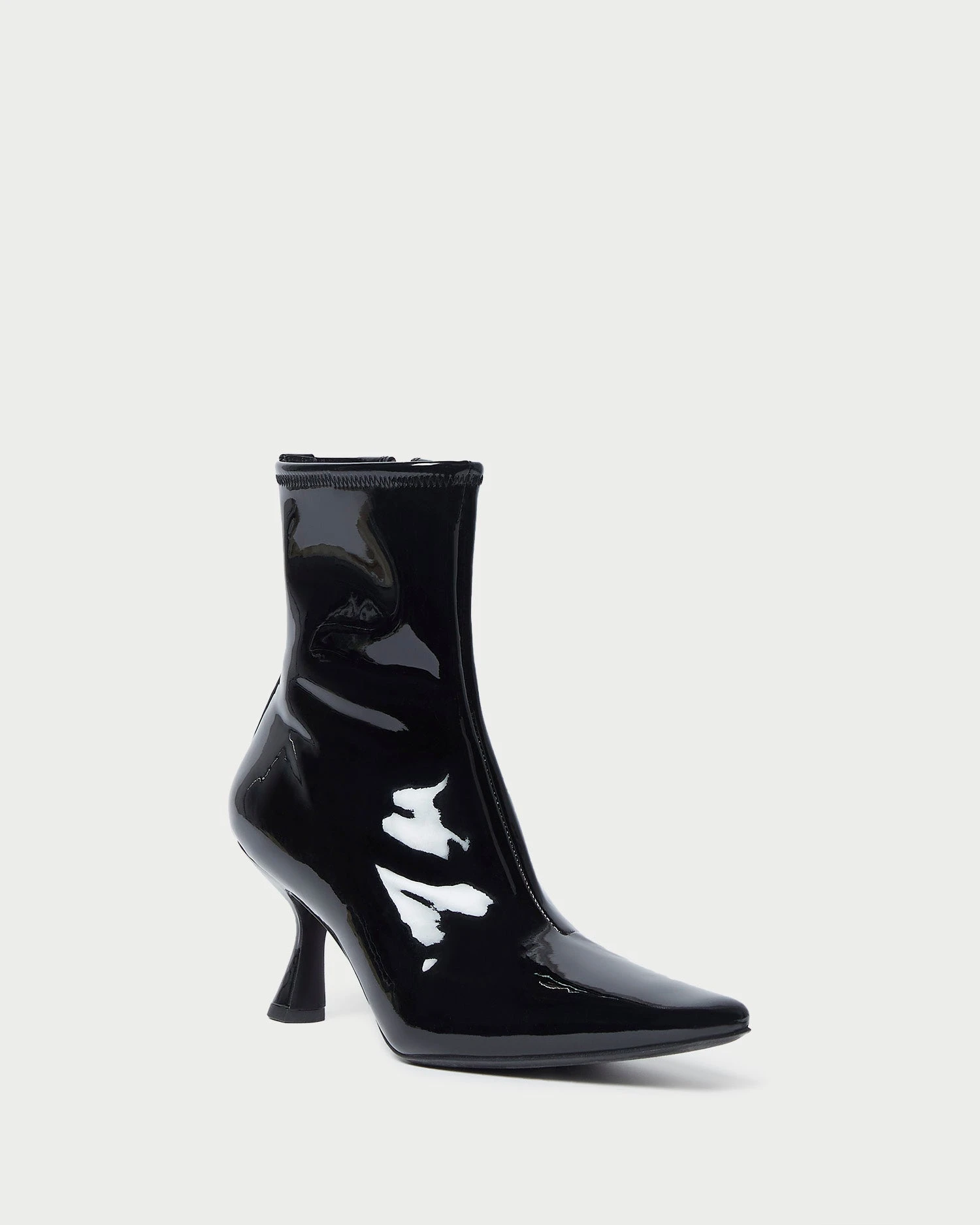 Loeffler Randall Thandy Black Leather Curved Bootie 1 Loeffler Randall Thandy Black Leather Curved Bootie