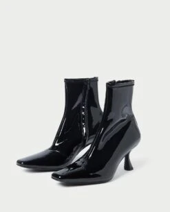 Loeffler Randall Thandy Black Leather Curved Bootie 7 Loeffler Randall Thandy Black Leather Curved Bootie -Loeffler Randall THANDY STRA BLACK 3