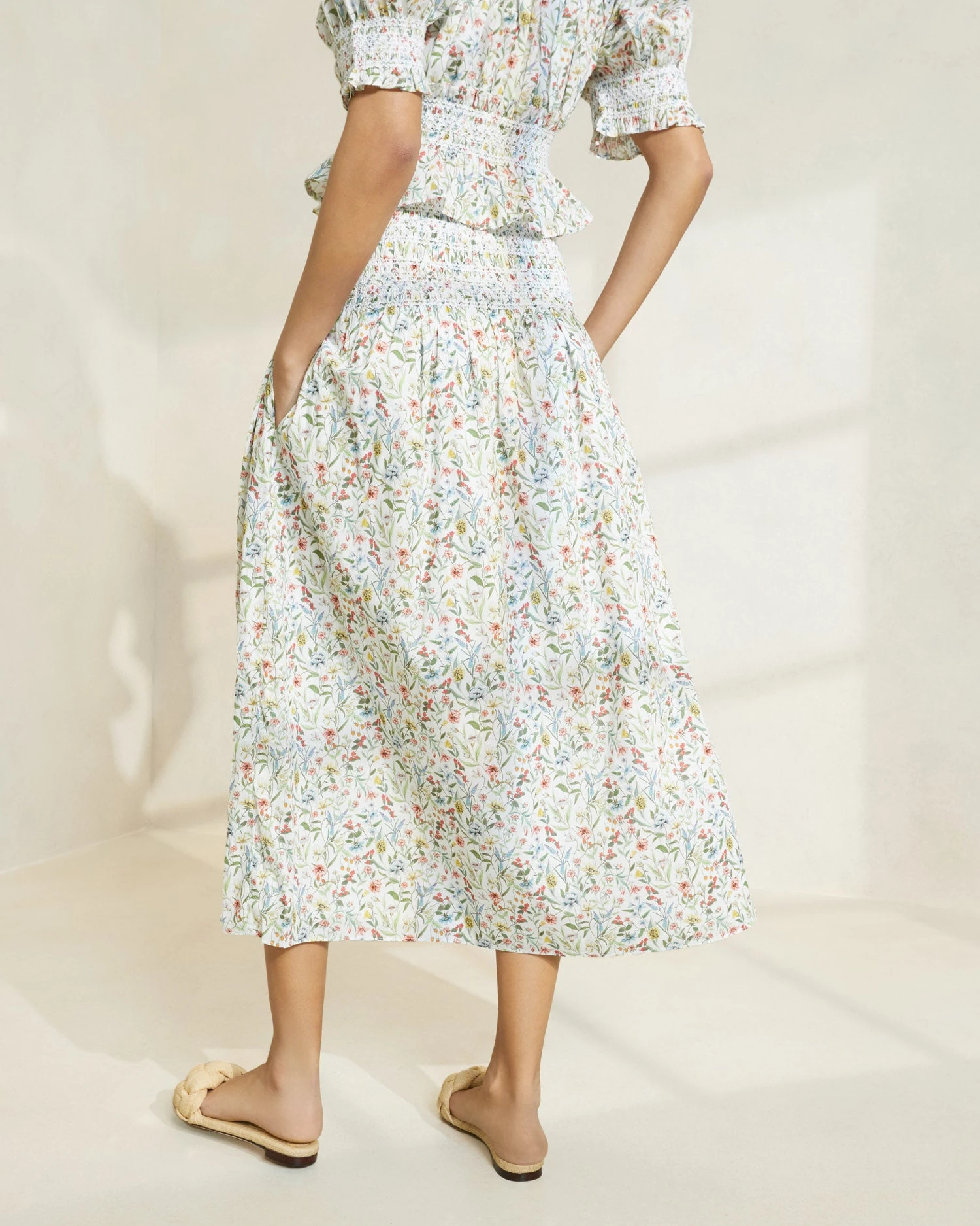 Loeffler Randall Theodora Floral Cinched-Waist Midi Skirt 3 Loeffler Randall Theodora Floral Cinched-Waist Midi Skirt - Image 3