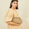 Loeffler Randall Trudie Natural/Brown Frame Clutch