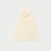 Loeffler Randall Ava Cream Knit Pompom Hat