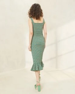 Loeffler Randall Yessica Plaid Ruffle-Hem Tank Dress -Loeffler Randall YESSICA GRBPL 3693copy