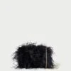 Loeffler Randall Zahara Black Mini Feather Pouch
