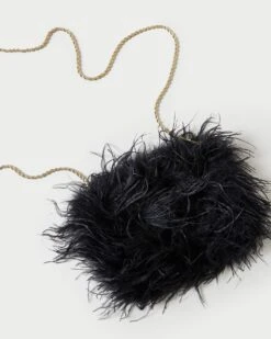 Loeffler Randall Zahara Black Mini Feather Pouch 7 Loeffler Randall Zahara Black Mini Feather Pouch -Loeffler Randall ZAHARA FE BLACK 3