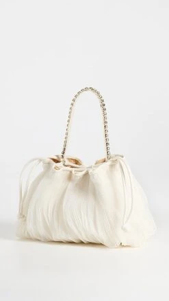 Loeffler Randall 22 Loeffler Randall Layne Pleated Handheld Clutch With Rhinestone Strap